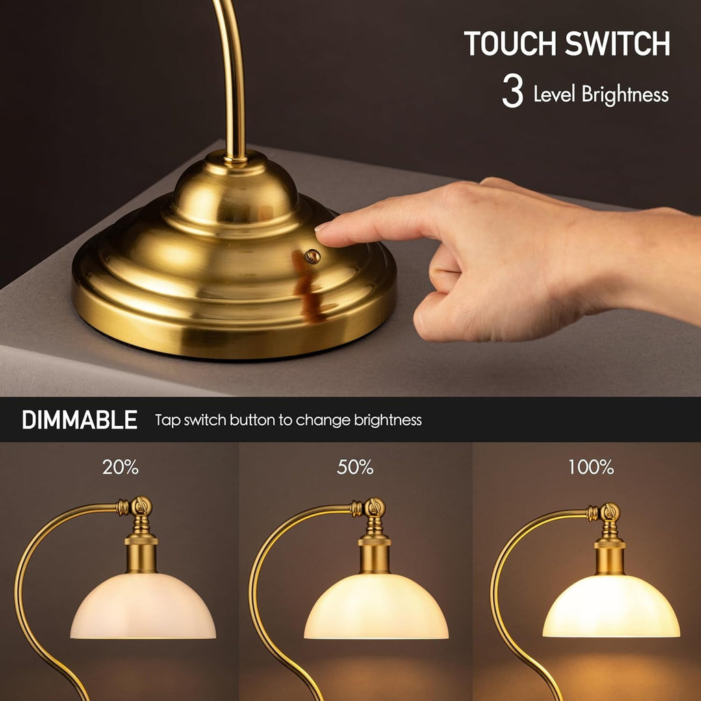 Cordless LED Table Lamp Antique Brass Rechargeable