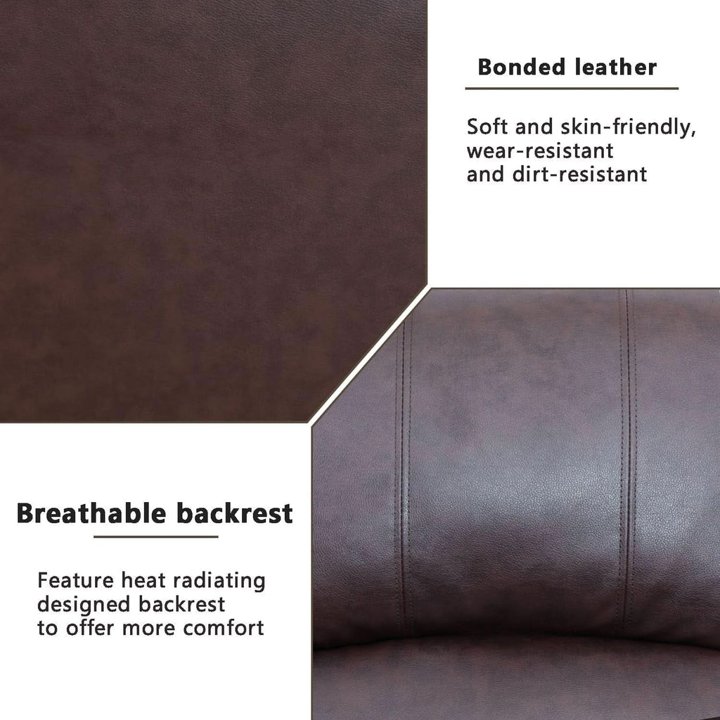 Luxurious Brown Leather 3-Piece Recliner Sofa Living Room Furniture Set