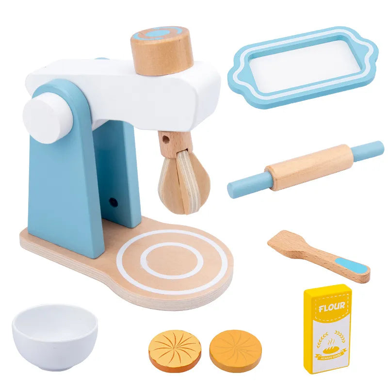 Kids Wooden Play Kitchen Utensils Set - Pretend Cooking Toys