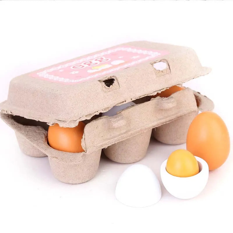 Kids Wooden Play Kitchen Utensils Set - Pretend Cooking Toys