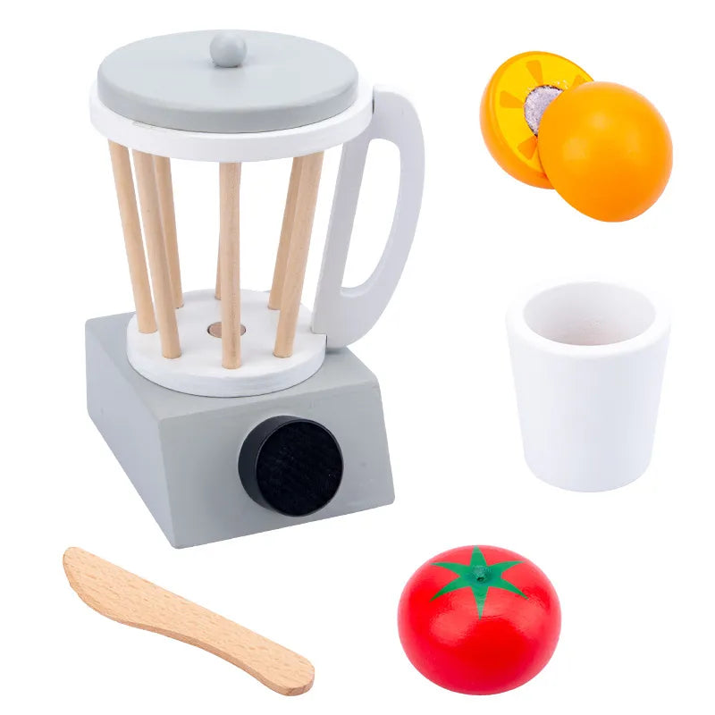 Kids Wooden Play Kitchen Utensils Set - Pretend Cooking Toys