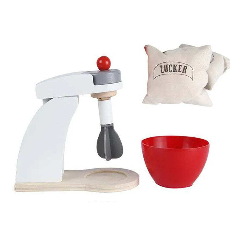 Kids Wooden Play Kitchen Utensils Set - Pretend Cooking Toys