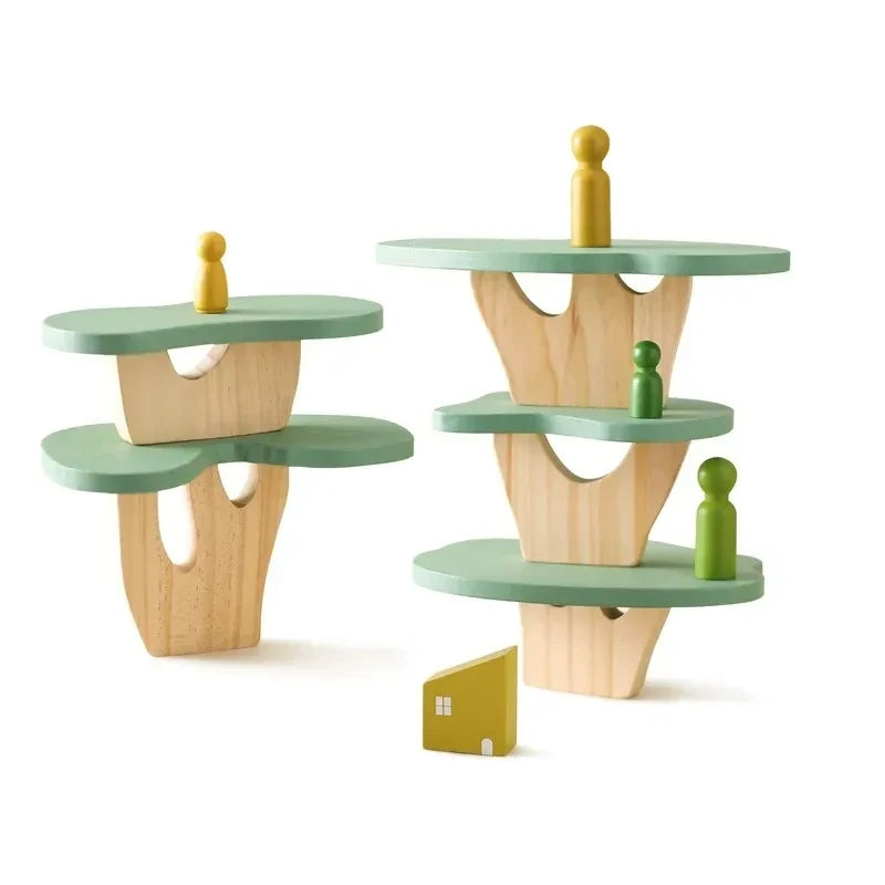 Montessori Wooden Balancing and Lacing Toys