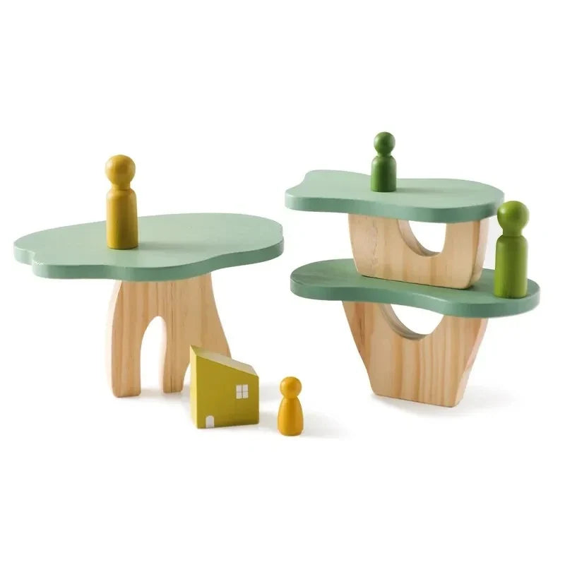 Montessori Wooden Balancing and Lacing Toys