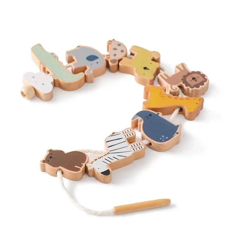 Montessori Wooden Balancing and Lacing Toys