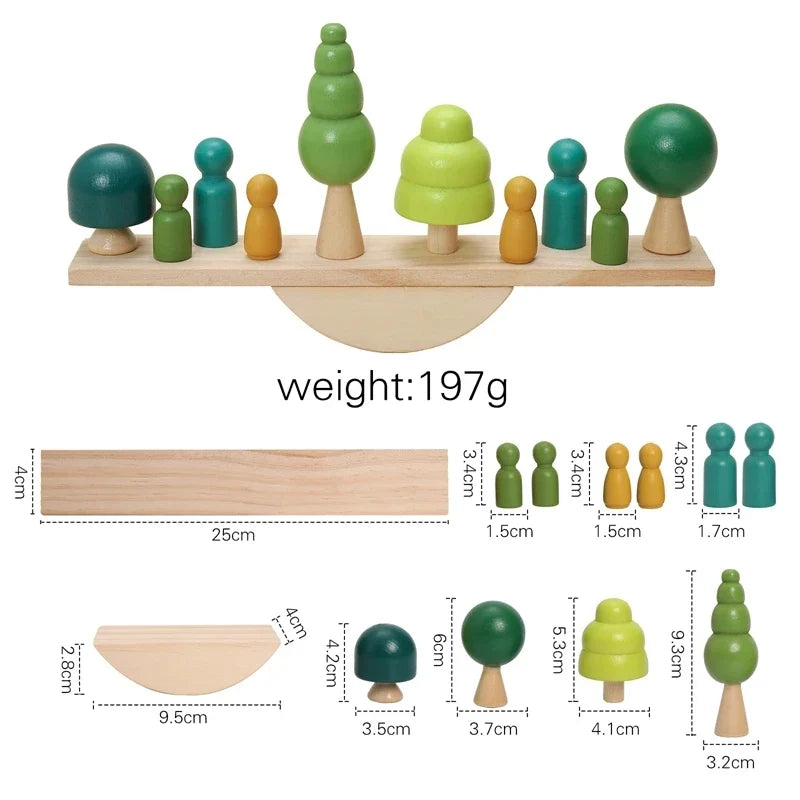 Montessori Wooden Balancing and Lacing Toys