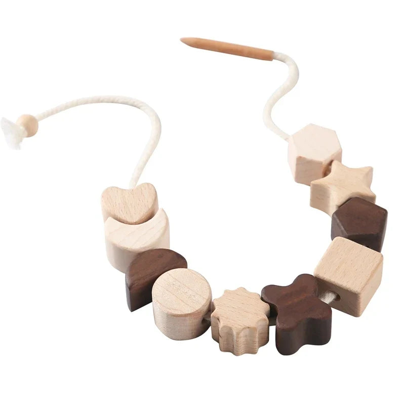 Montessori Wooden Balancing and Lacing Toys