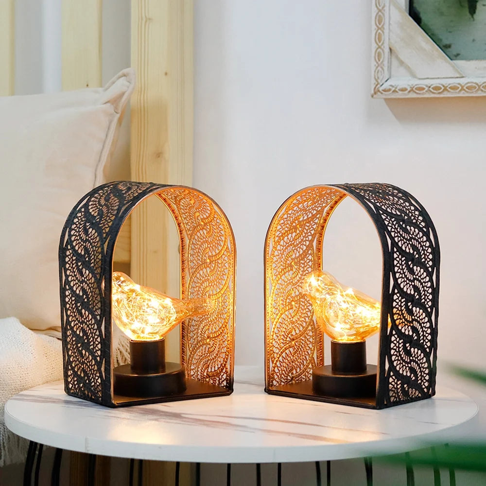 Set of 2-7"H Bird Bulb Wall Sconces Fairy Lights