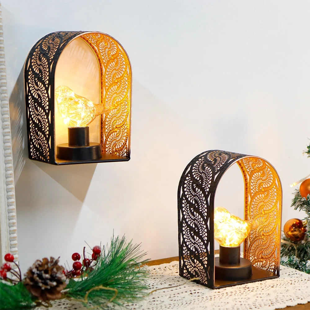 Set of 2-7"H Bird Bulb Wall Sconces Fairy Lights
