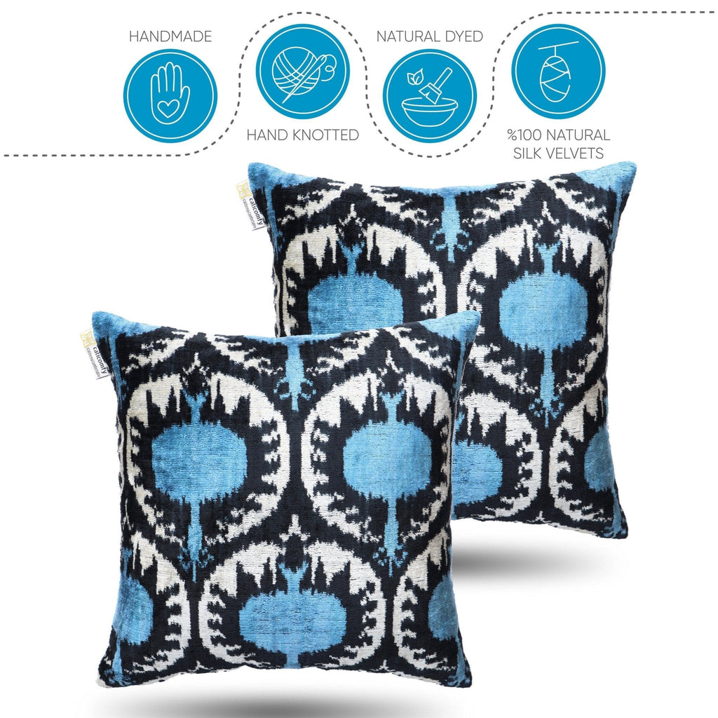 Canvello Luxury Handmade Silk Velvet Throw Pillow - 18x18