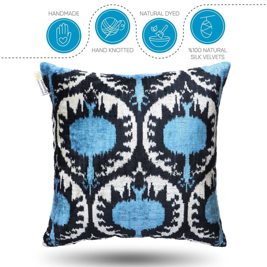 Canvello Luxury Handmade Silk Velvet Throw Pillow - 18x18