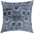 Canvello Handmade Gray Blue Velvet Throw Pillow - 18x18