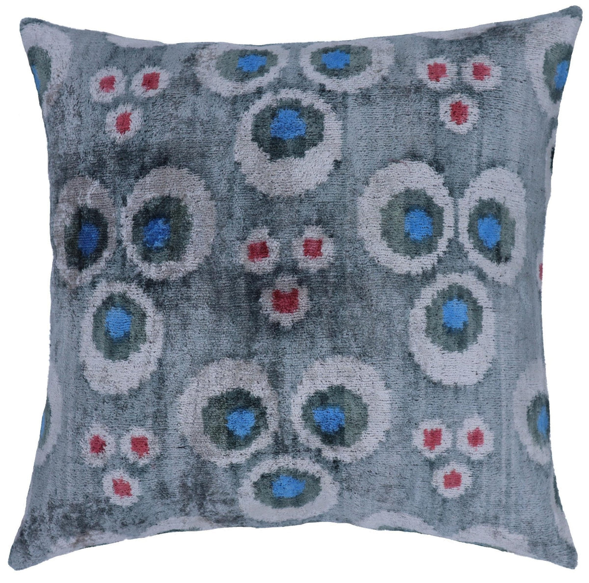 Canvello Handmade Gray Blue Velvet Throw Pillow - 18x18