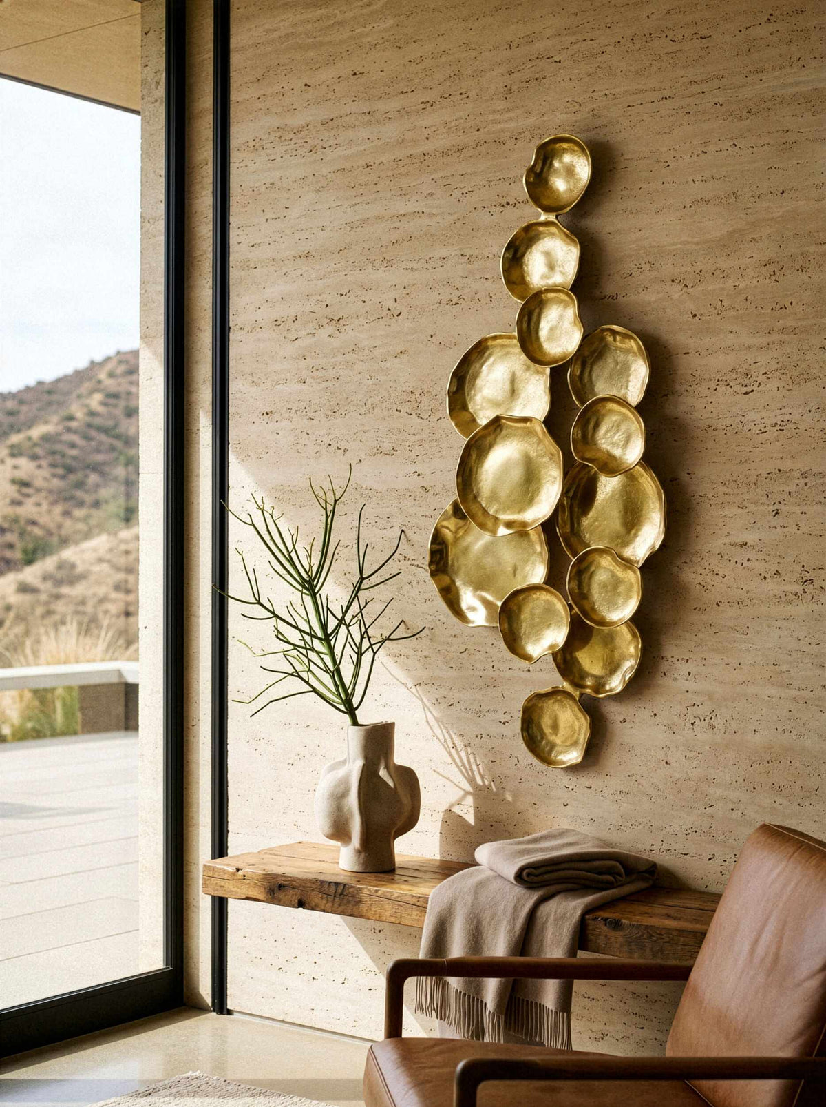 Termianak Metallic Gold Wall Decor | Contemporary 39" Accent