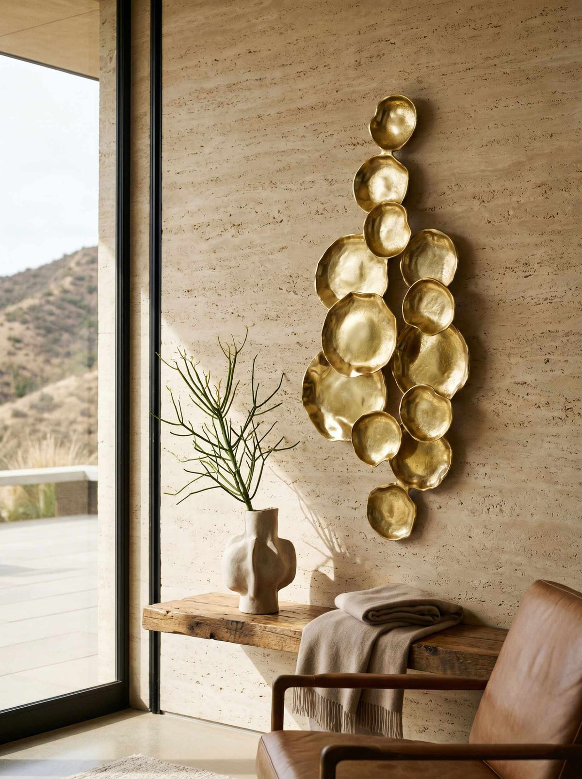 Termianak Metallic Gold Wall Decor | Contemporary 39" Accent