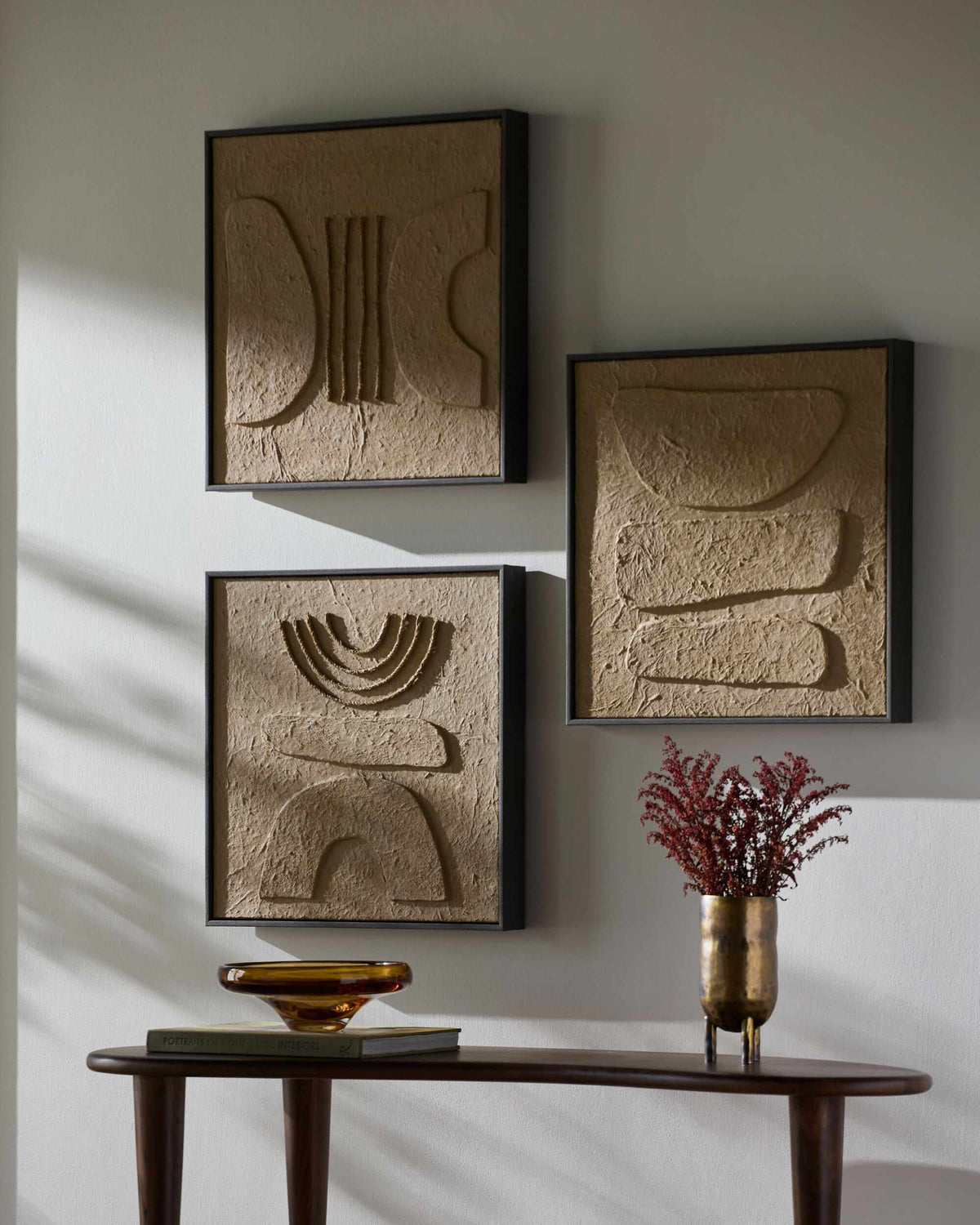 Zhalantun Taupe Framed Canvas Wall Decor | 20x20 Square Art
