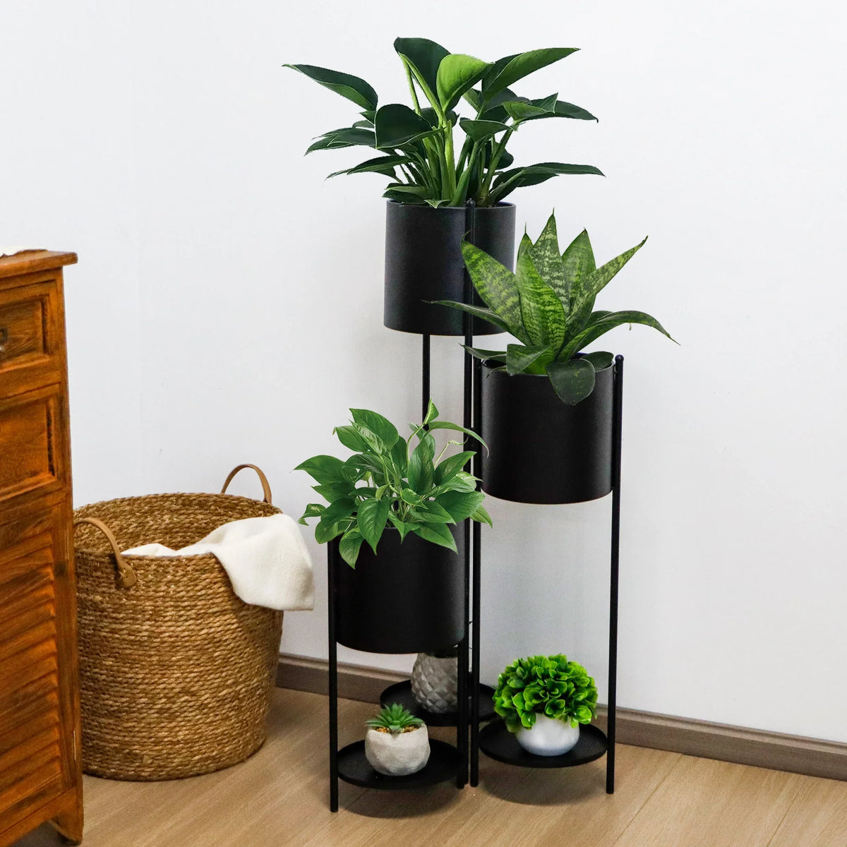 JHY DESIGN 6-Tier Metal Plant Stand – Indoor Multi-Layer Flower Pot Holder for Living Room