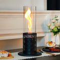 JHY DESIGN 15.3" Spiral Flame Tabletop Fireplace – Portable Bio Ethanol Ventless Fire Pit