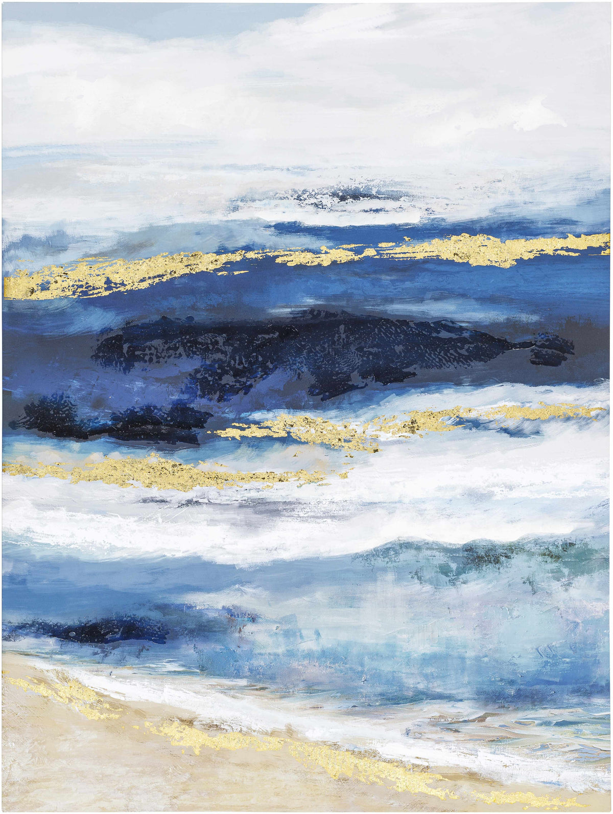 Paulhaguet Blue Canvas Wall Art | Large 36x48 Modern Decor